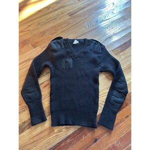 Brigade Quartermasters Mens Woolly Pully V-Neck Sweater Black Size 42 Utility